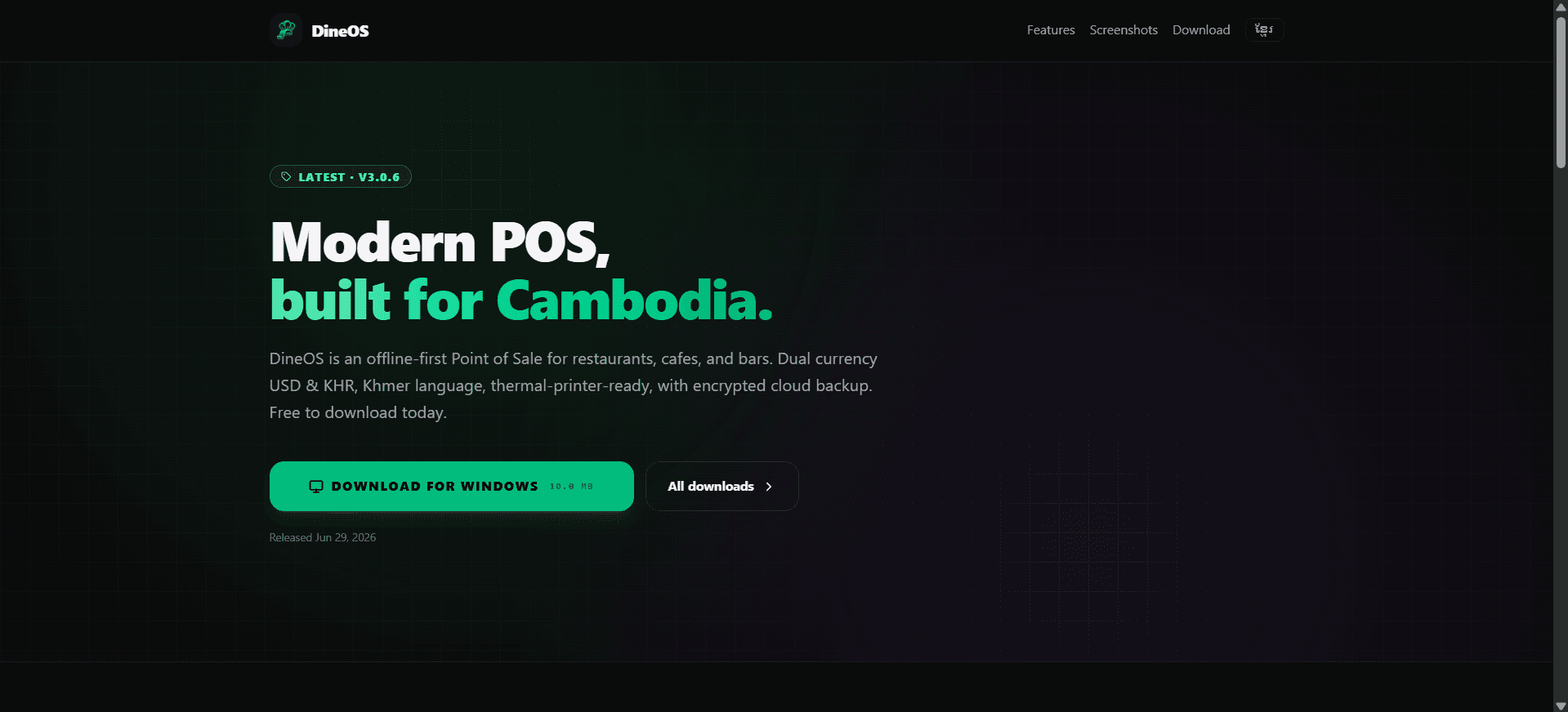 Cambodian Restaurant POS cover